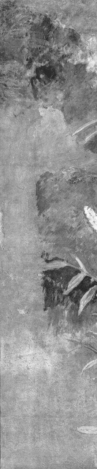 A Female with ?Cranes by a Pool of Orchids