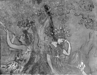 A Sleeping Female Holding a Caduceus, and a Female Blowing a ?Pipe