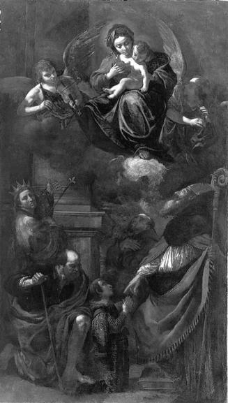 The Virgin and Child with Saints Joseph, Augustine, Louis, Francis, a Young Donor and two Musical Angels